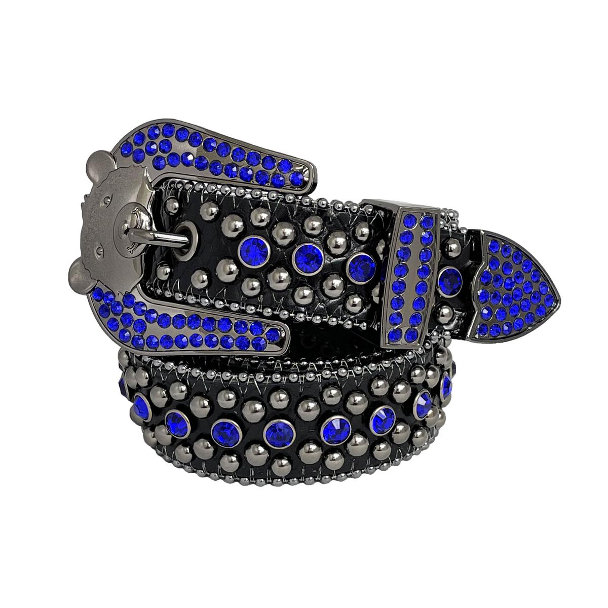 EL Rhinestone Belt Black/Blue