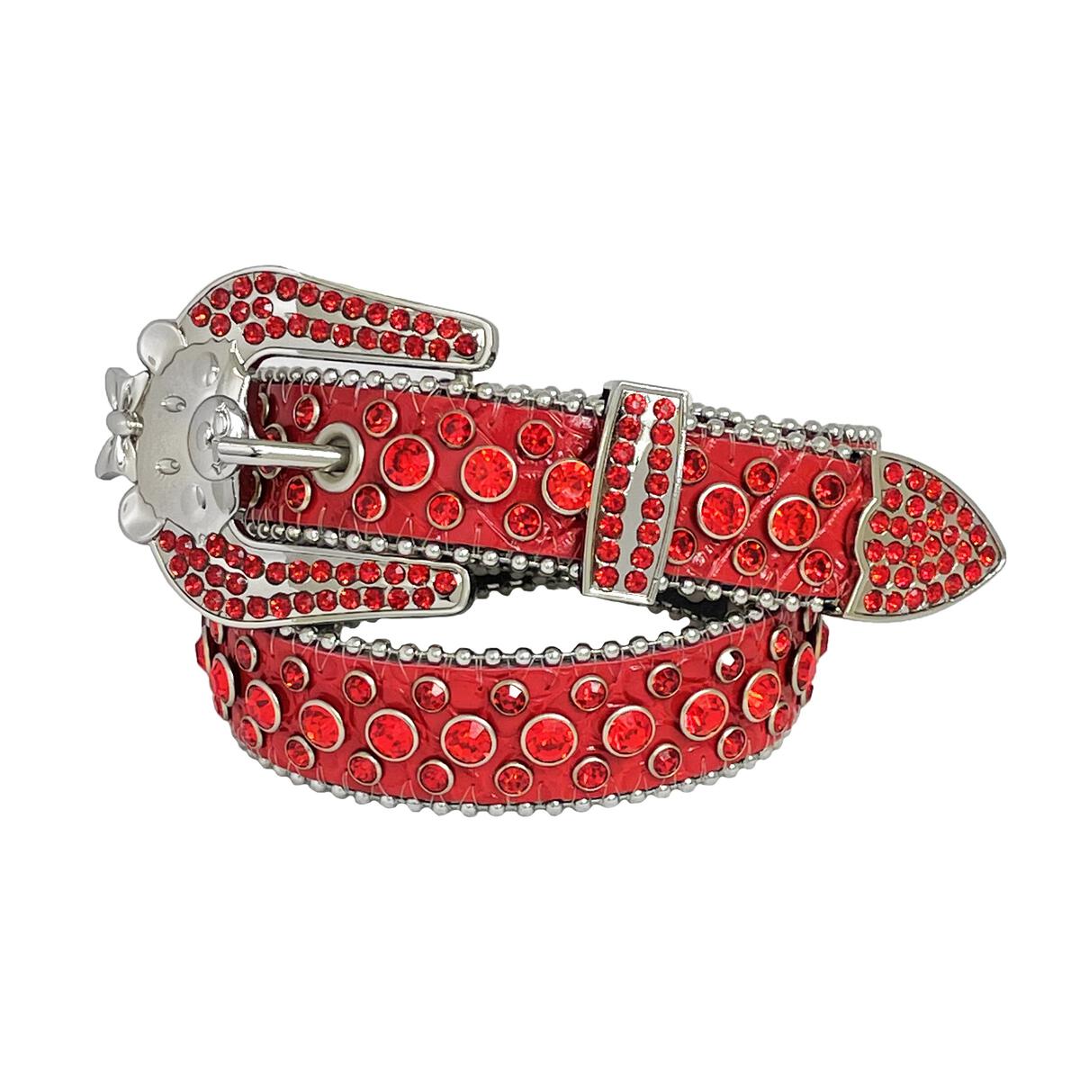 EL Rhinestone Belt Red/Red