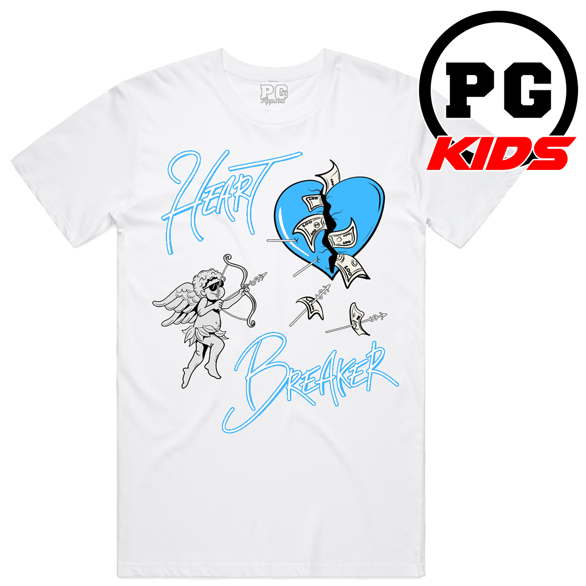 Heartbreaker Tshirt - White/C. Blue