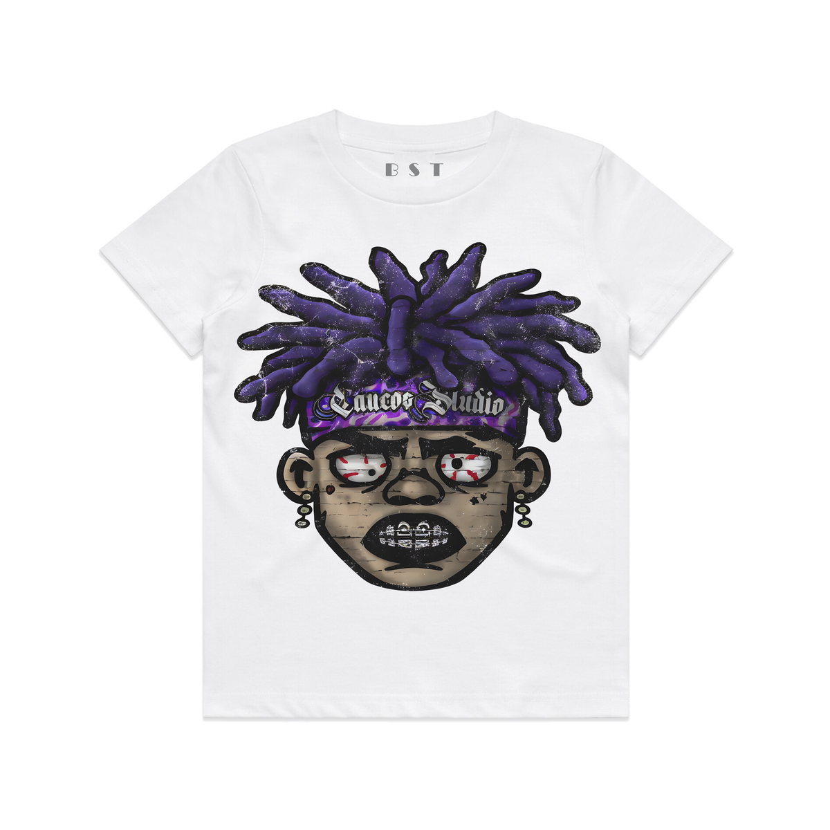 Big Face T-Shirt w/Purple Hair