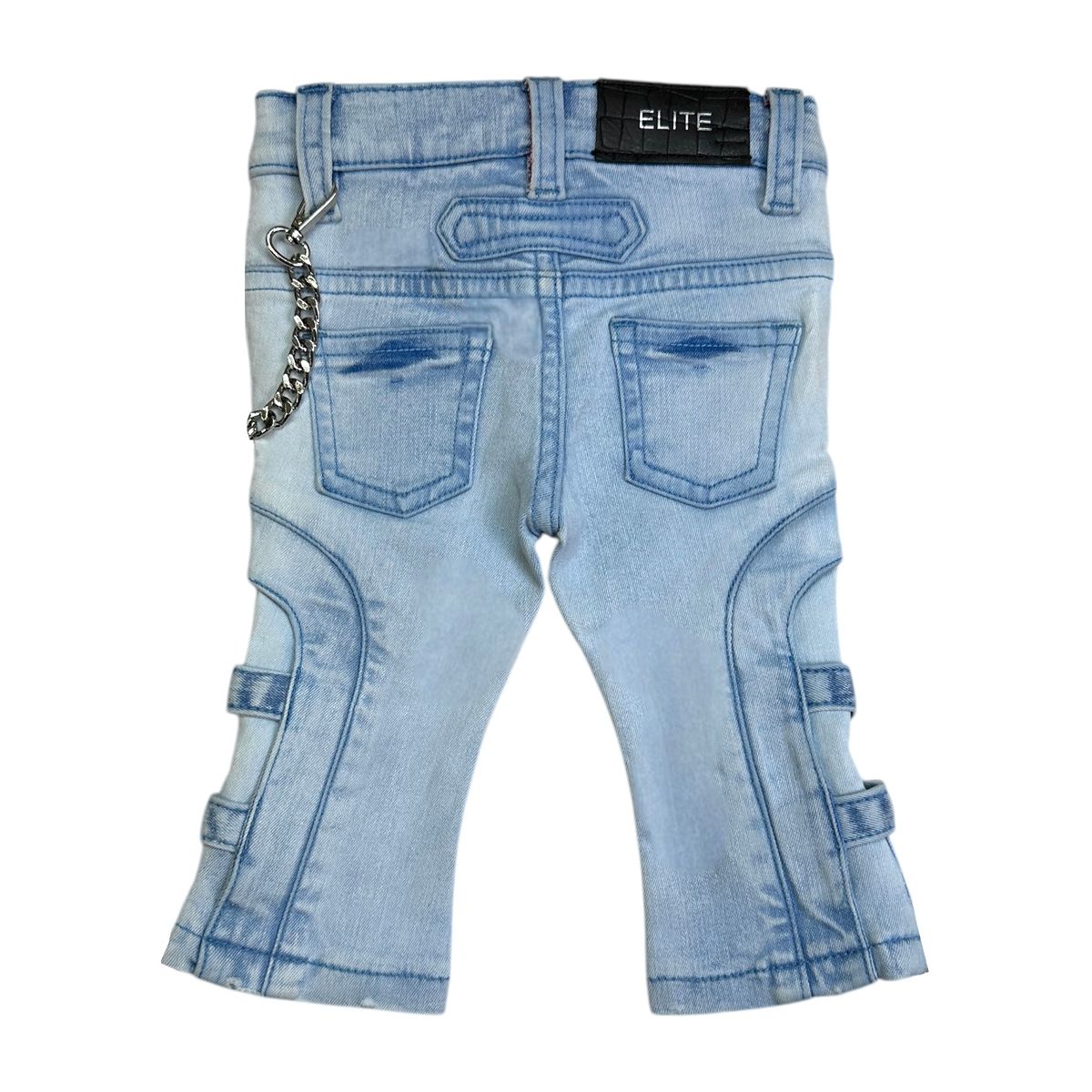 Infant Cuban Link Blue Wave Stacked Jeans