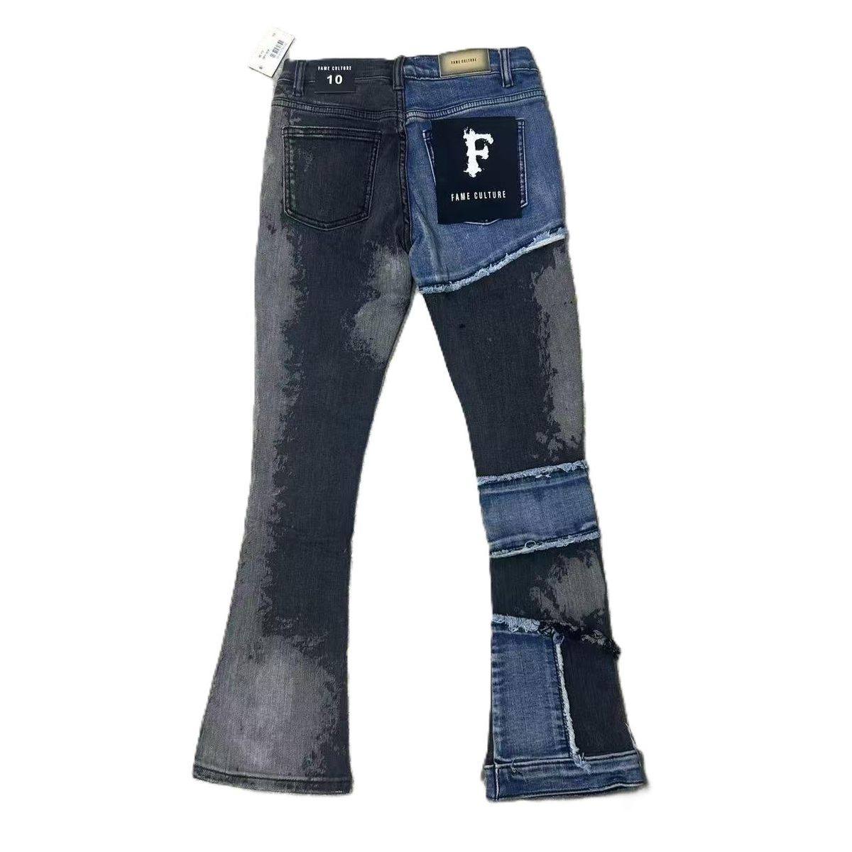 Fame Patchwork Stacked Jeans