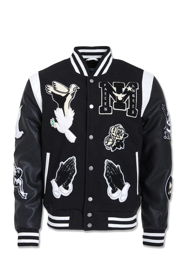 Fallen Angel Varsity Jacket - Black