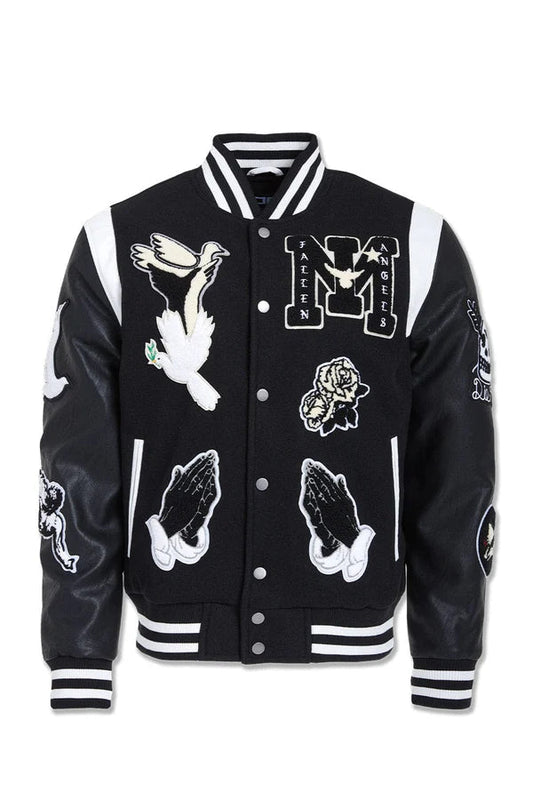 Fallen Angel Varsity Jacket - Black
