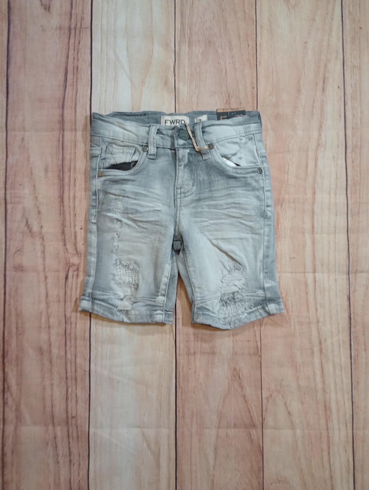 Kids Grey Washed Up Shorts