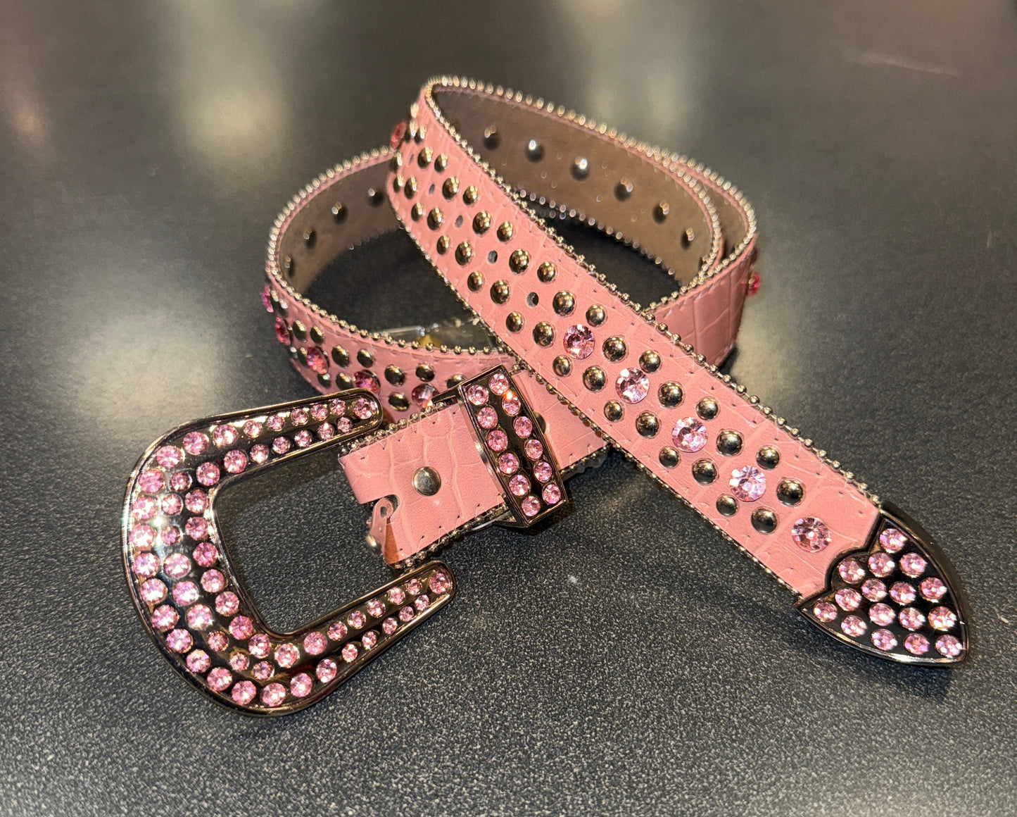 Rhinestone Belt Light Pink