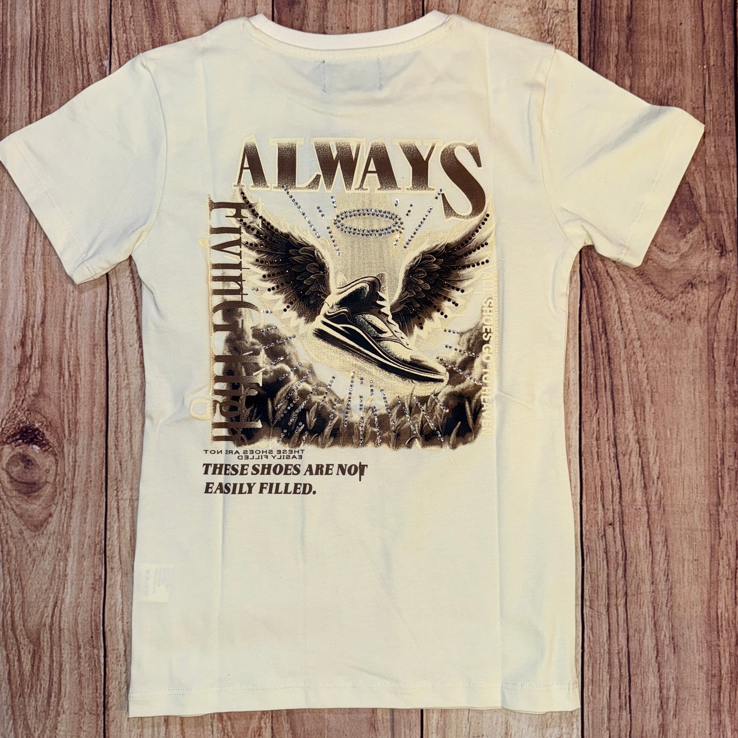 Always Rhinestone T-Shirt - Tan/Brown