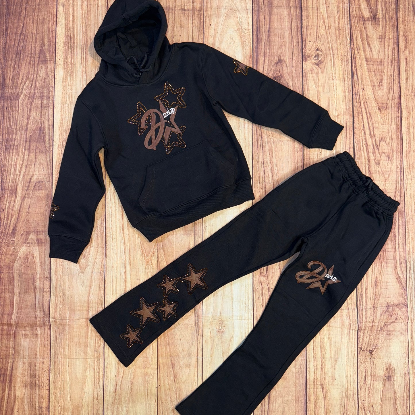 D-Stars Stacked Jogger Set - Black