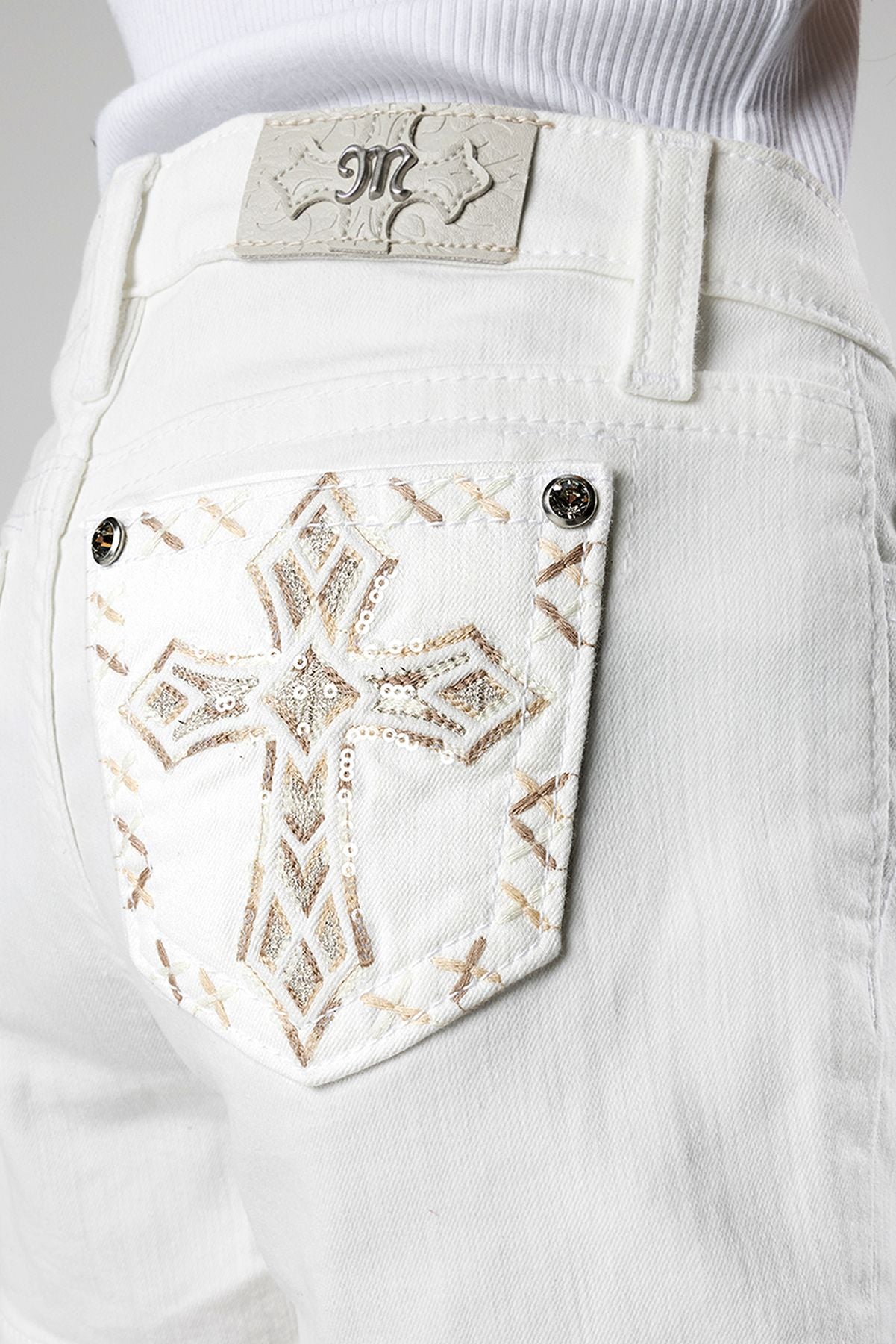 Miss Me Kids White Shorts