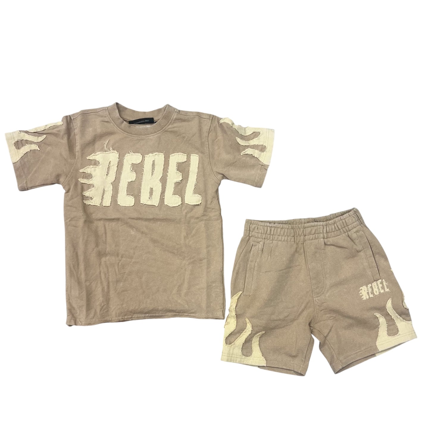 Rebel shred flame short set