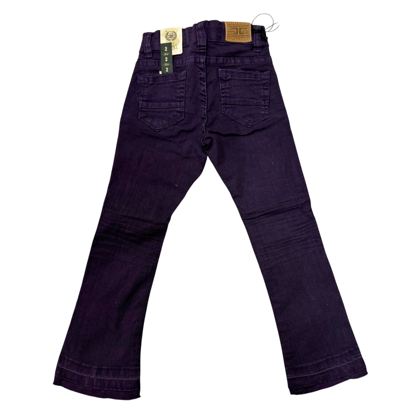 Purple stacked jeans
