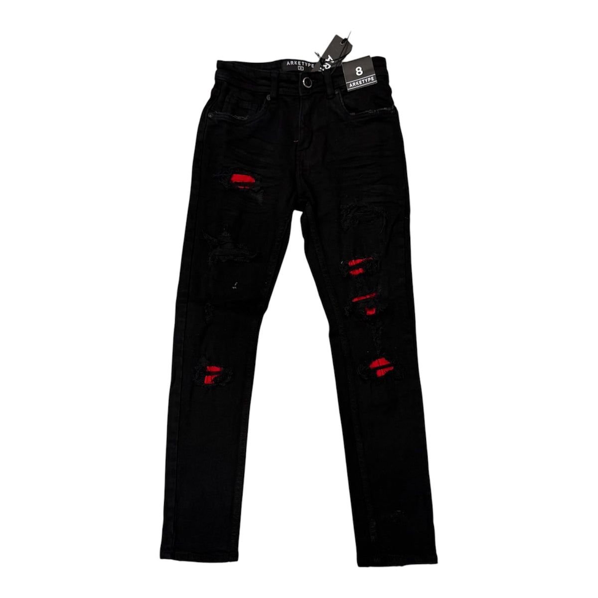 Black w/red rips jans