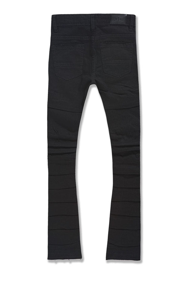 JC Jet Black Ripple Stacked Jeans