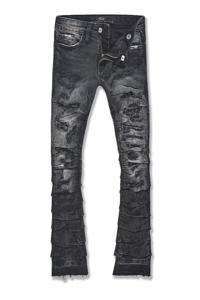 JC Black Shadow Ripple Stacked Jeans