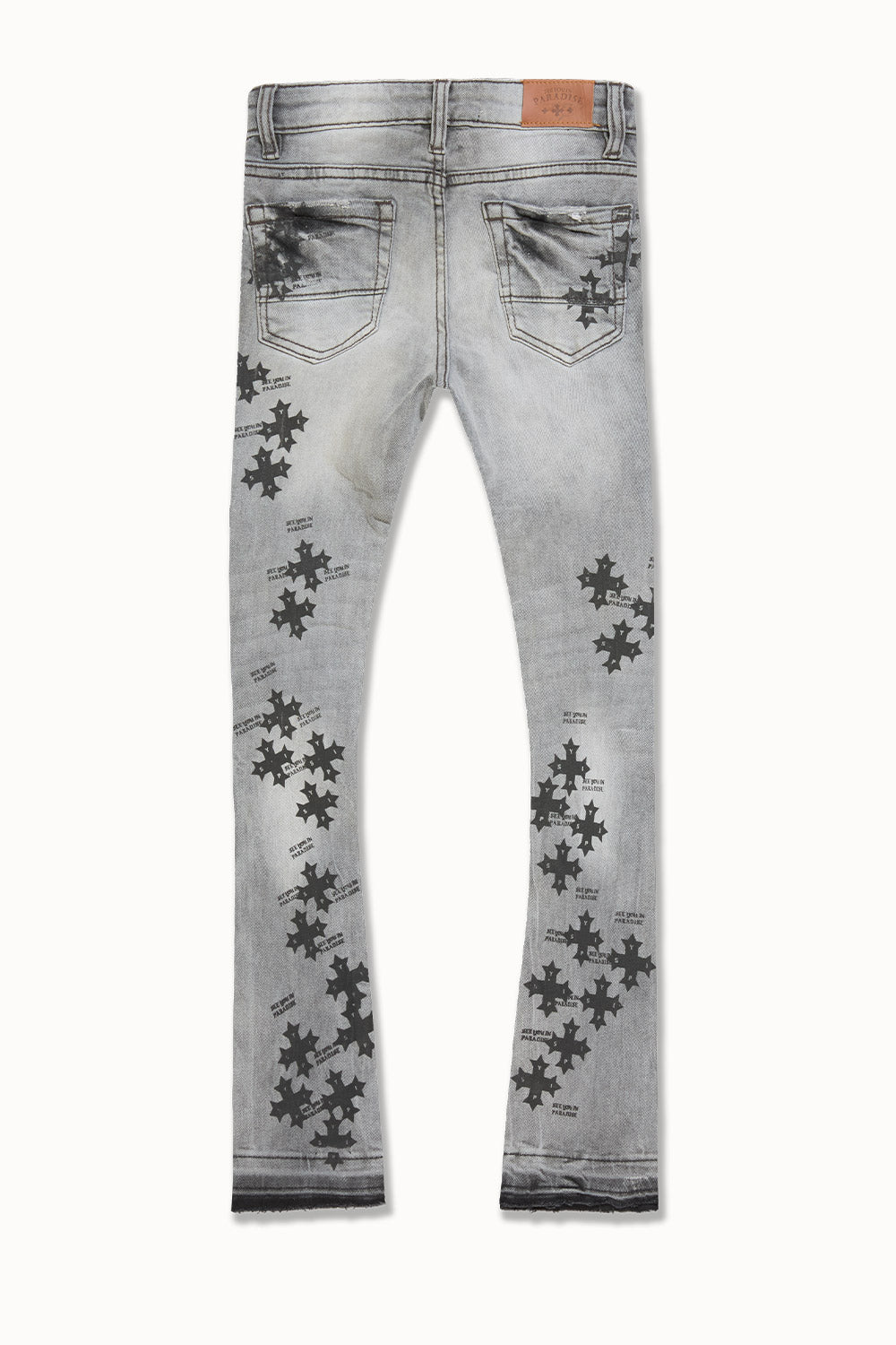 JC SYIP Crosses Stacked Jeans - Grey