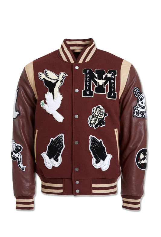 Fallen Angel Varsity Jacket - Chocolate