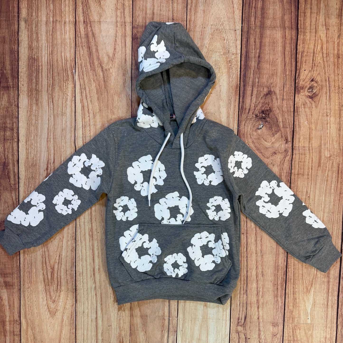 Cloud Flower Tear Hoody - Gray