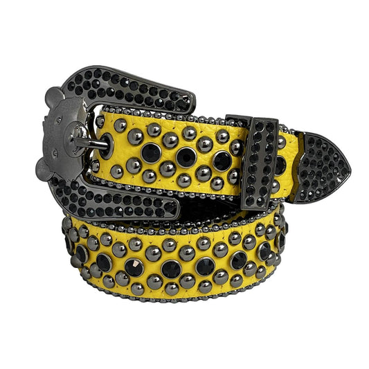 EL Rhinestone Belt Yellow/Black
