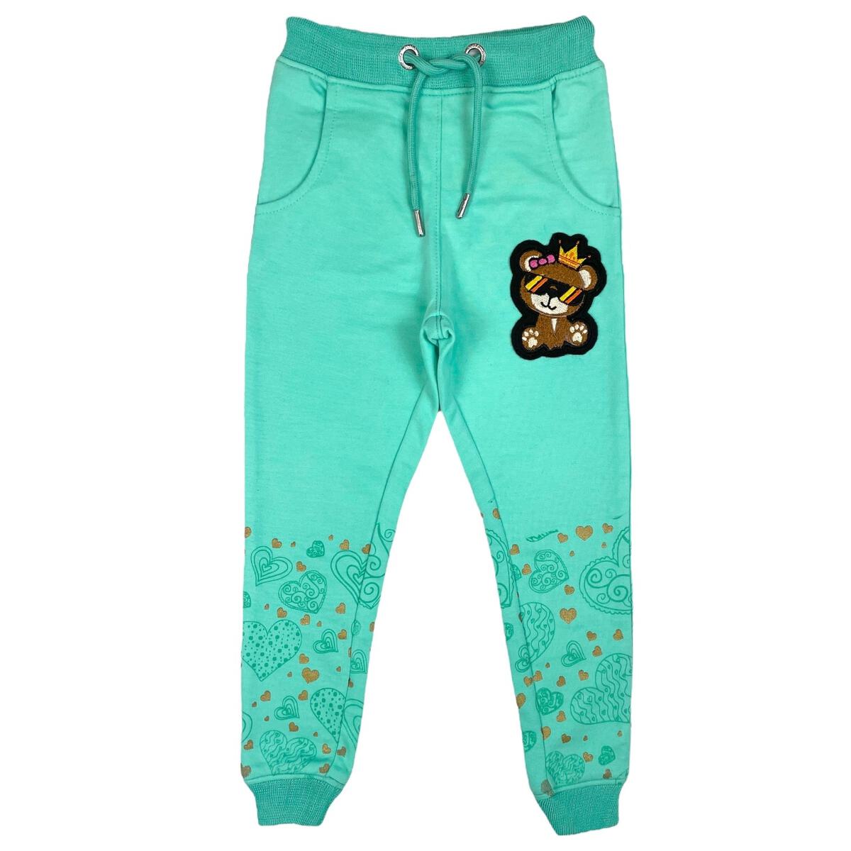 Queen Bear Girls Jogger Set - Teal