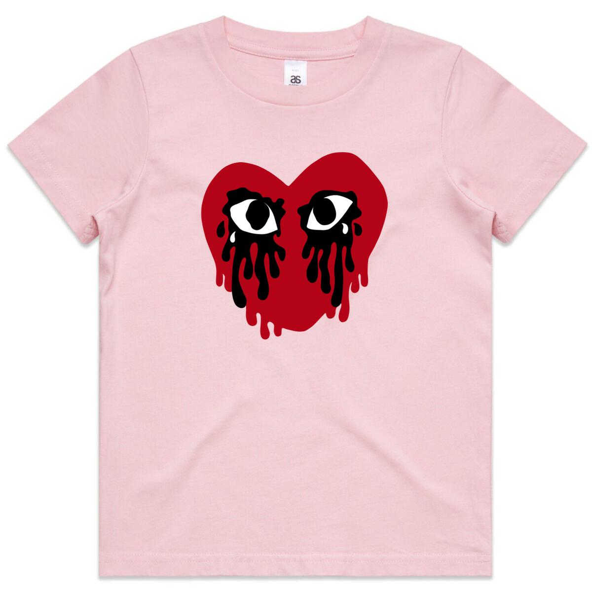 Crying Heart T-Shirt - Pink/Red