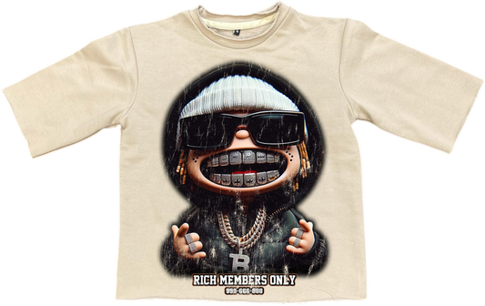 Kids Beanie Iced Grill Crop T-Shirt