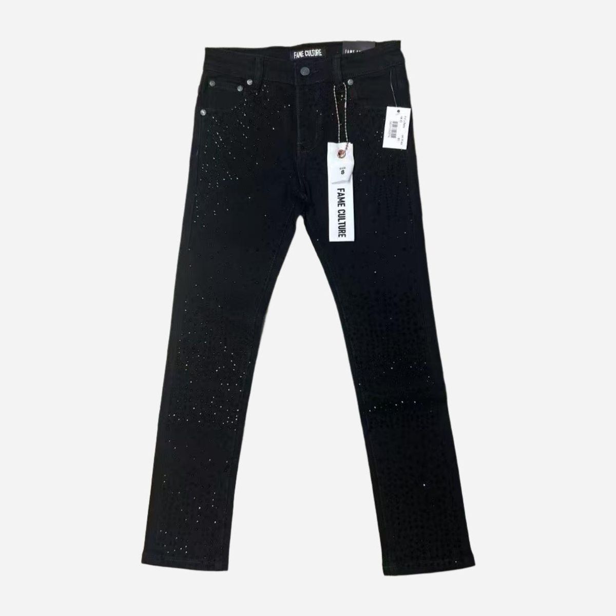 Crystalled Out Reg Jeans - Black