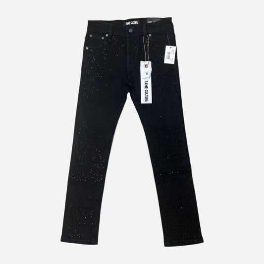 Crystalled Out Reg Jeans - Black