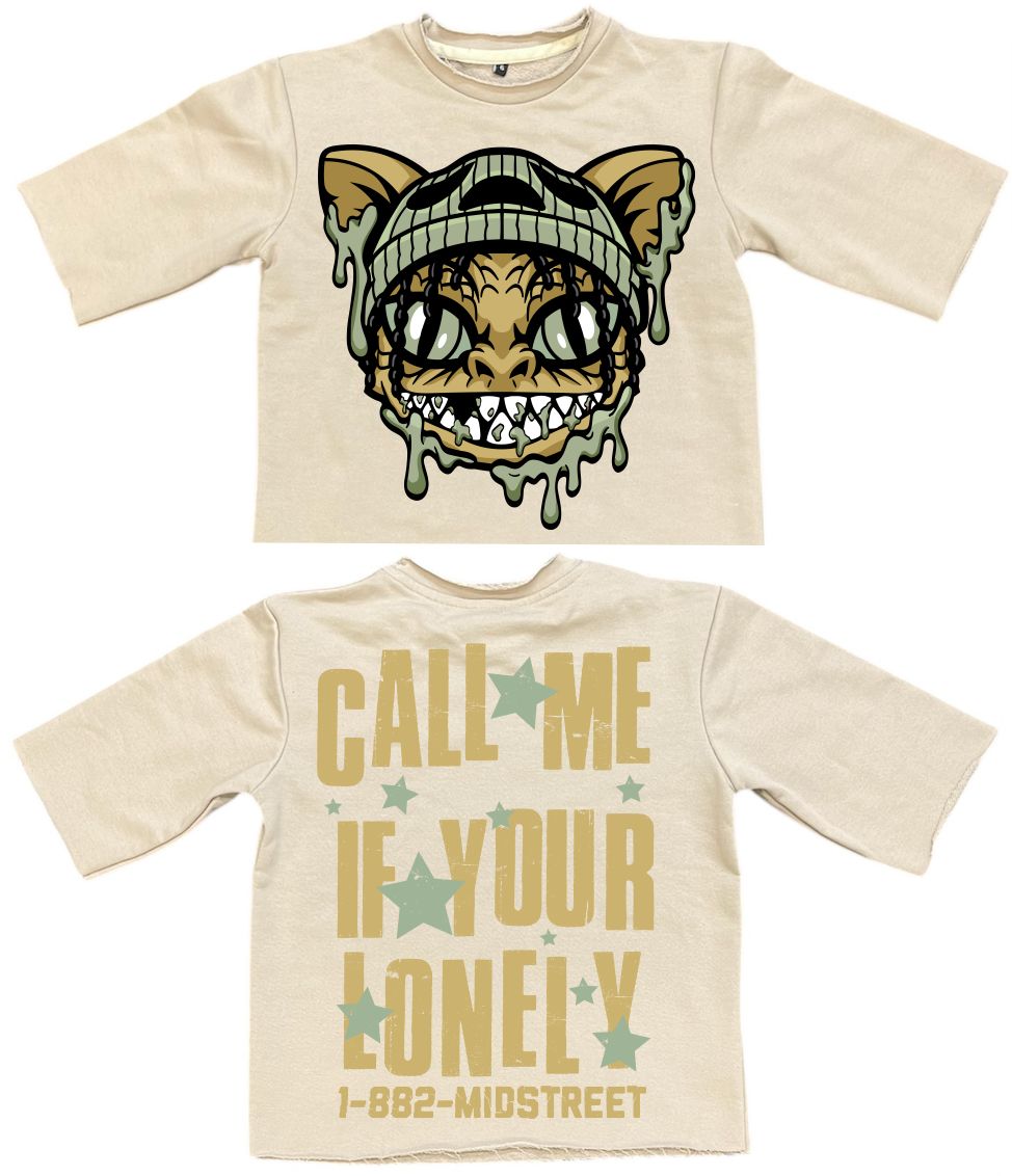 Gremlin Crop Shirt - Khaki