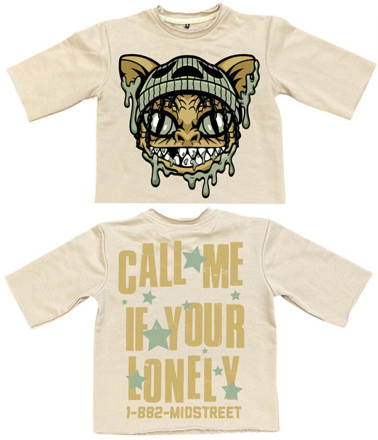 Gremlin Crop Shirt - Khaki