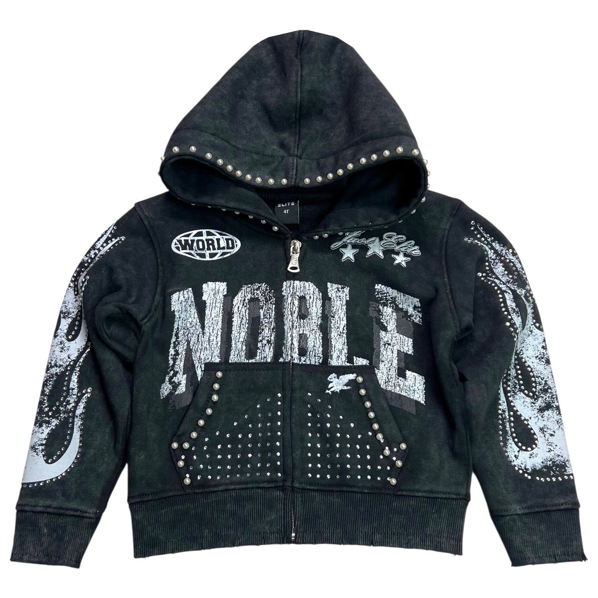Noble Rhinestone Hoody - Black