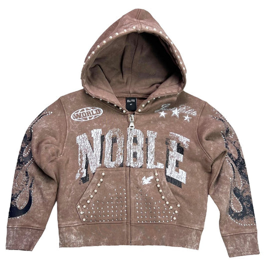 Noble Rhinestone Hoody - Taupe
