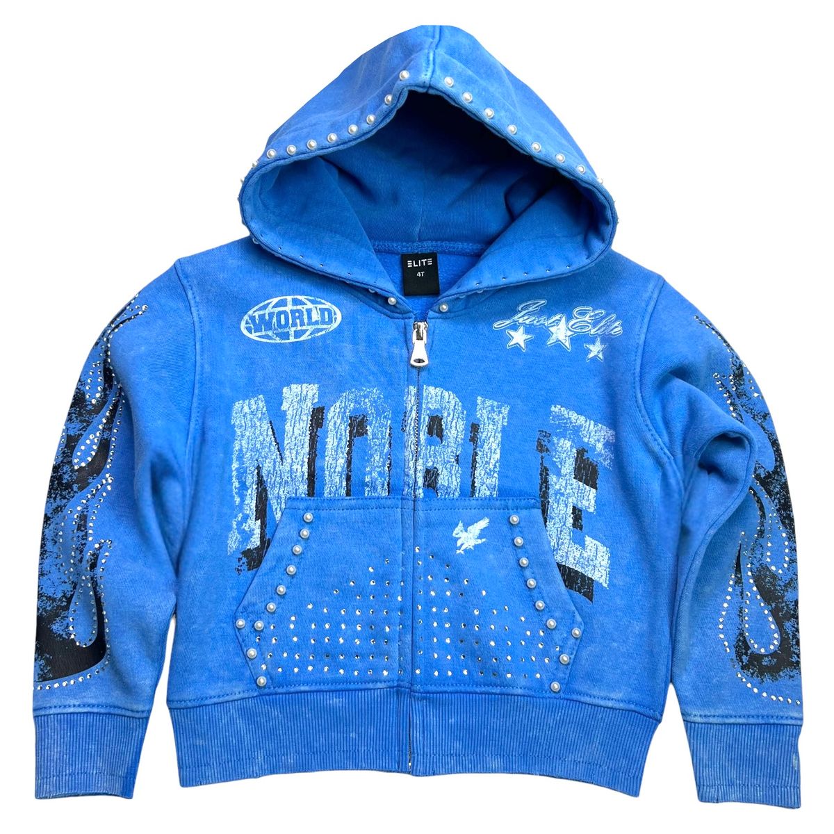 Noble Rhinestone Hoody - Blue