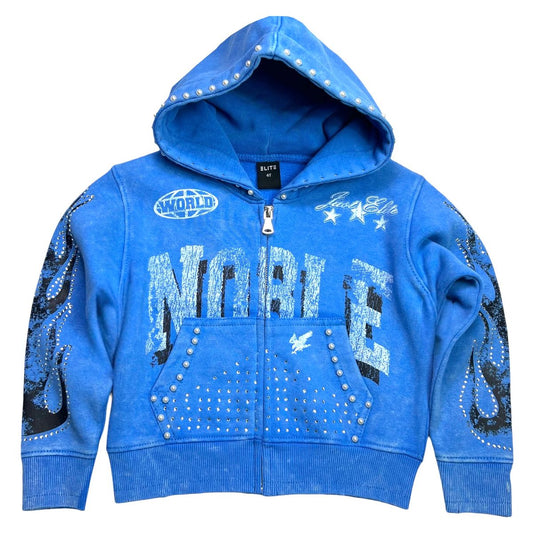 Noble Rhinestone Hoody - Blue