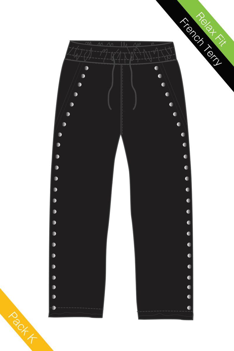 Side Rhinestone Relax Fit Joggers