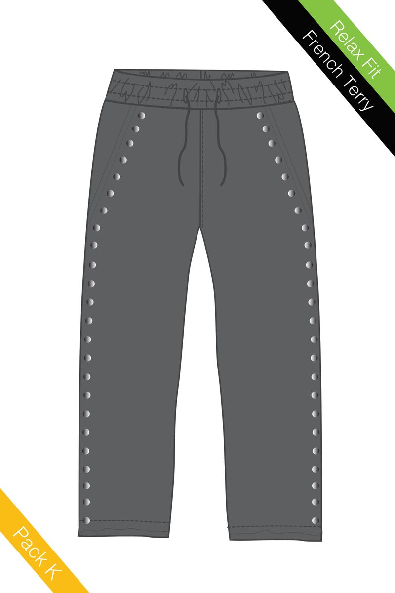 Side Rhinestone Relax Fit Joggers