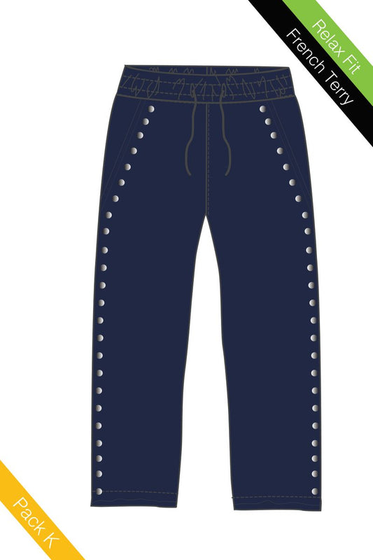 Side Rhinestone Relax Fit Joggers