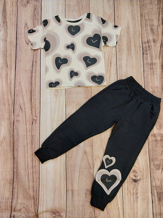 Girl Tan /Black Heart Set