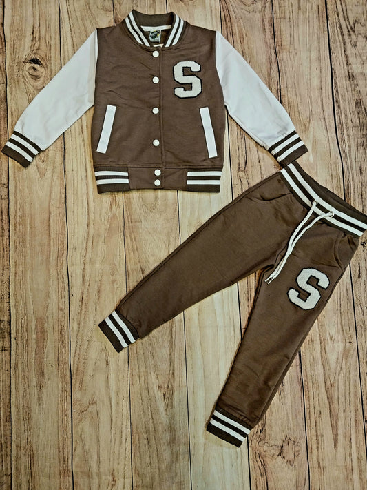 Girl Brown S Jogger Set