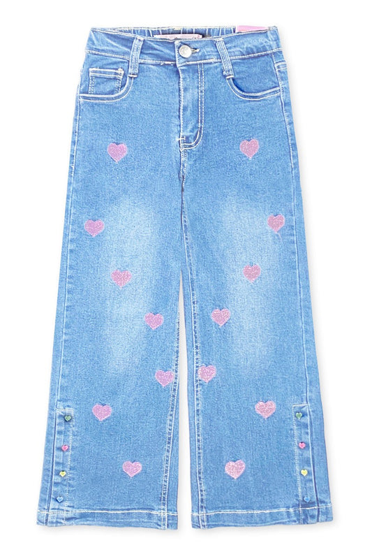 Embroidered Hearts Jeans