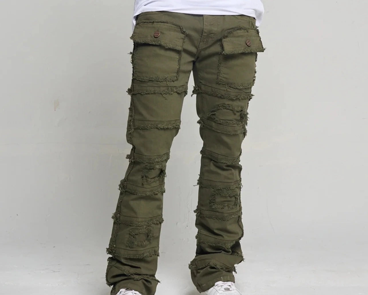 Olive Stack Jeans