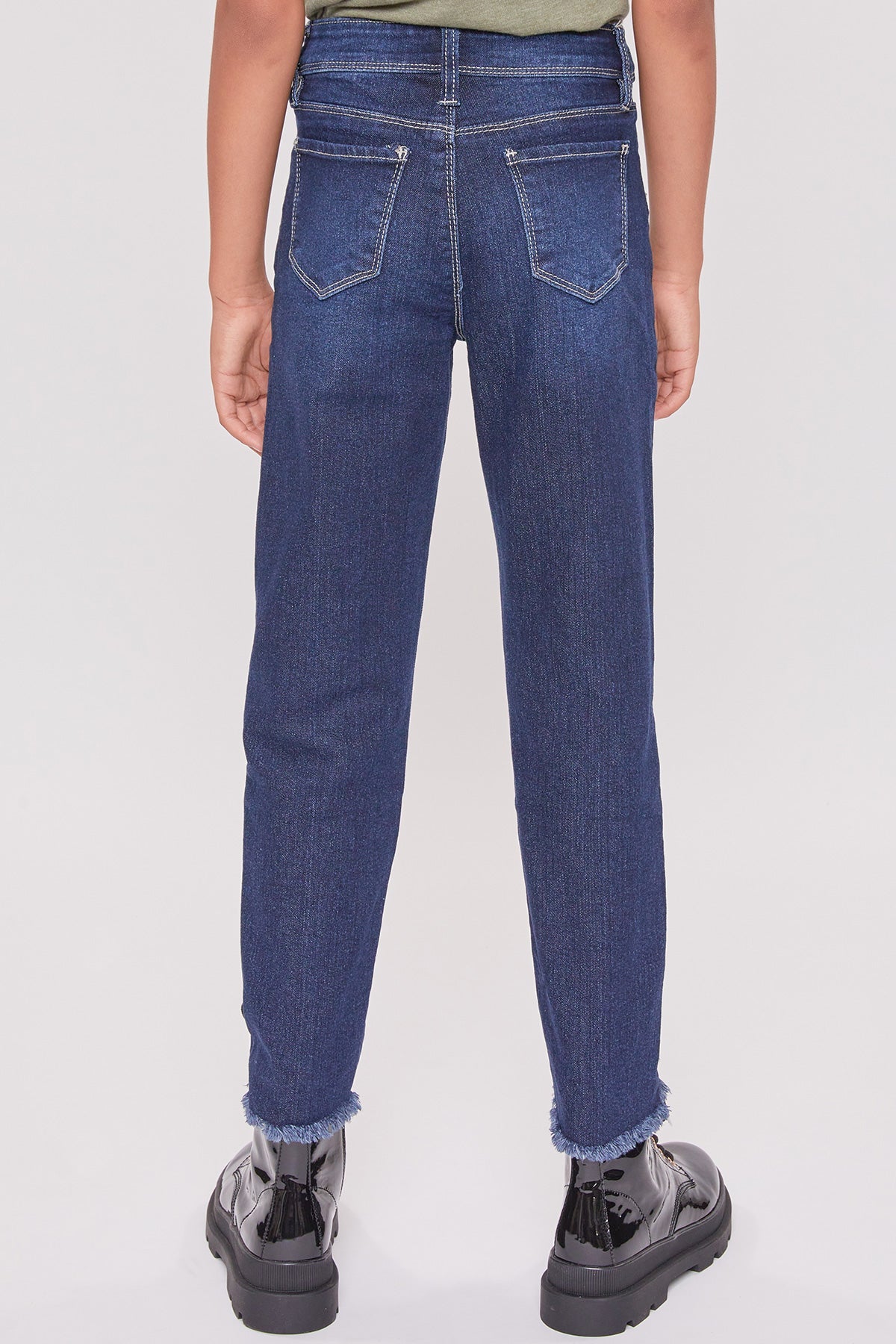 YMI Distressed Hem High Rise Jeans