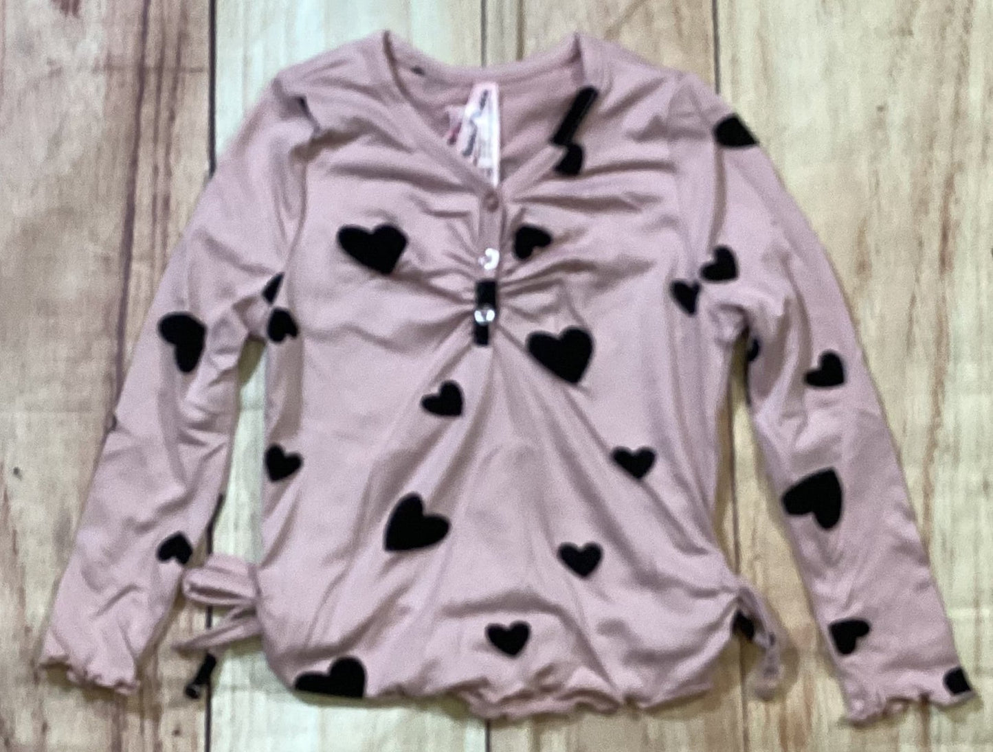 Girls Long Sleeve Heart Shirt