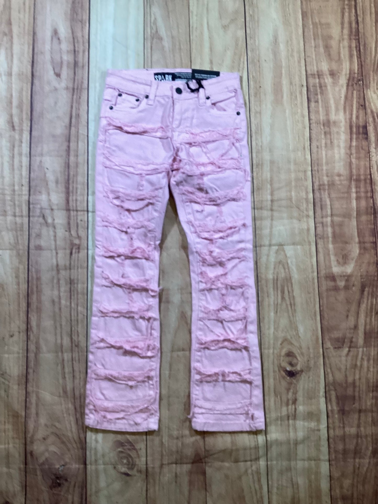 Stacked Jean w/ Multi Frayed