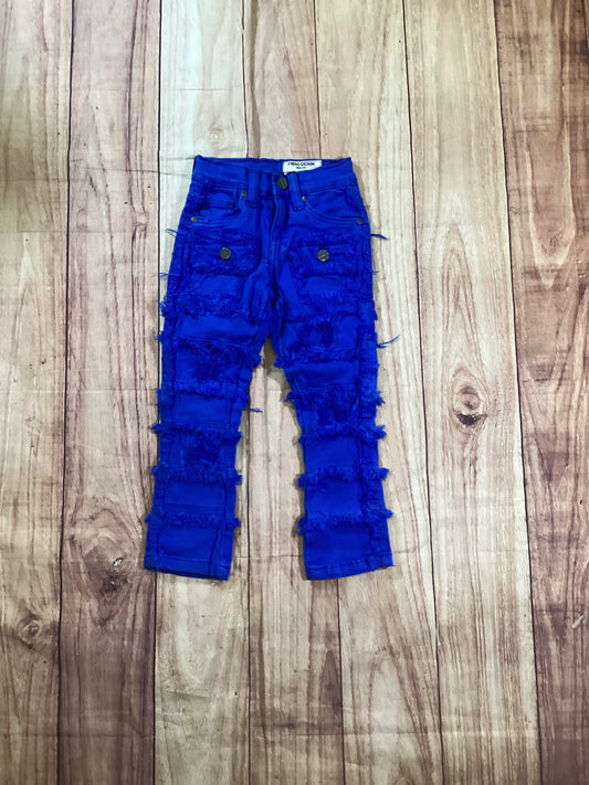 Kid's Blue Denim Stacked Jean