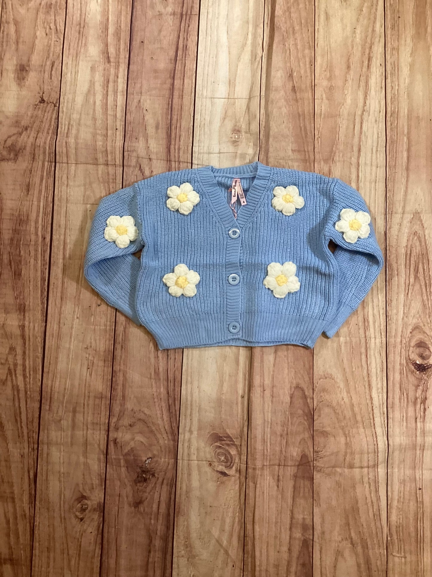 Cardigan Sweater w/Flower