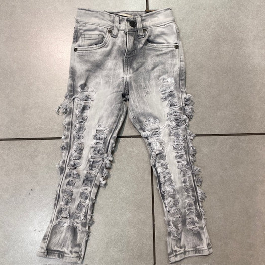 Kids Shredded Jeans - Gray