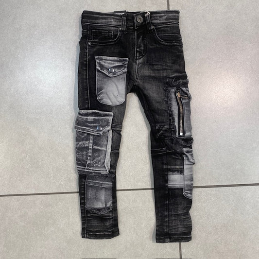 Kids Cargo Jeans Black/Gray