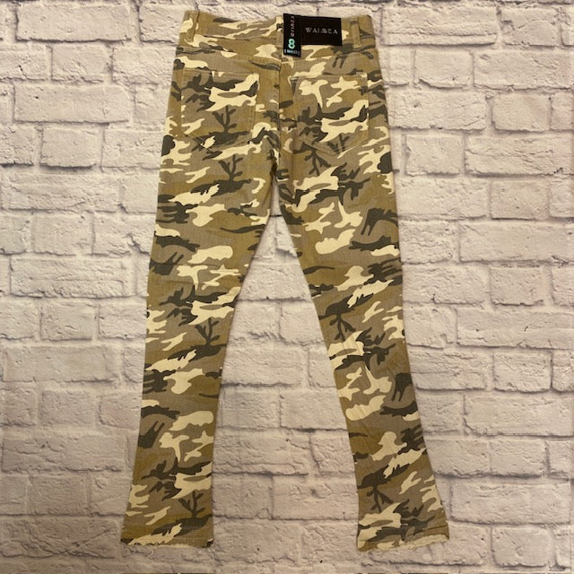 Bone Camo Stacked Jeans