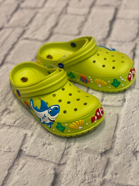 Shark Clogs Lime Green