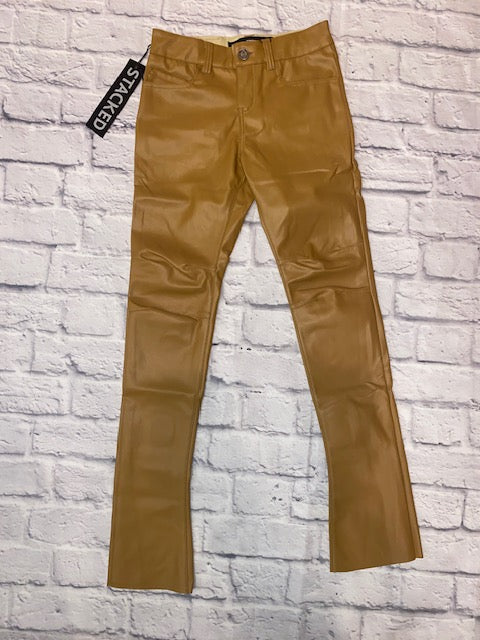 Mocha PU Leather Pants